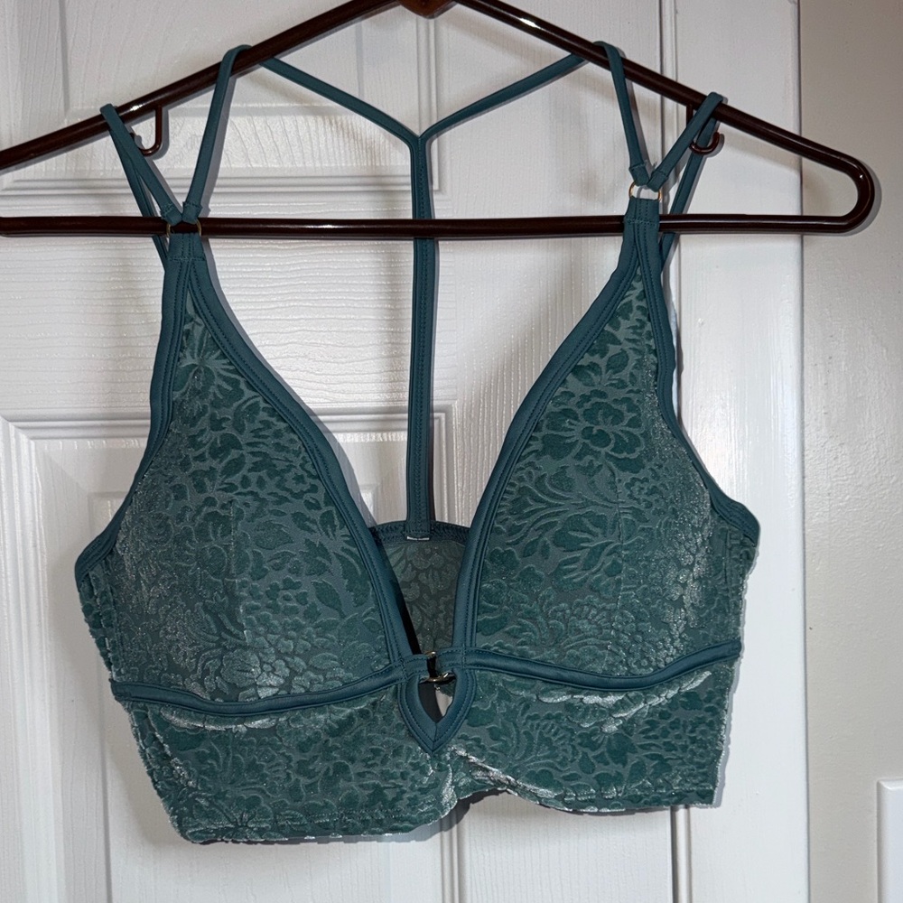 PINK Victoria's Secret Velvet Green Bra Top